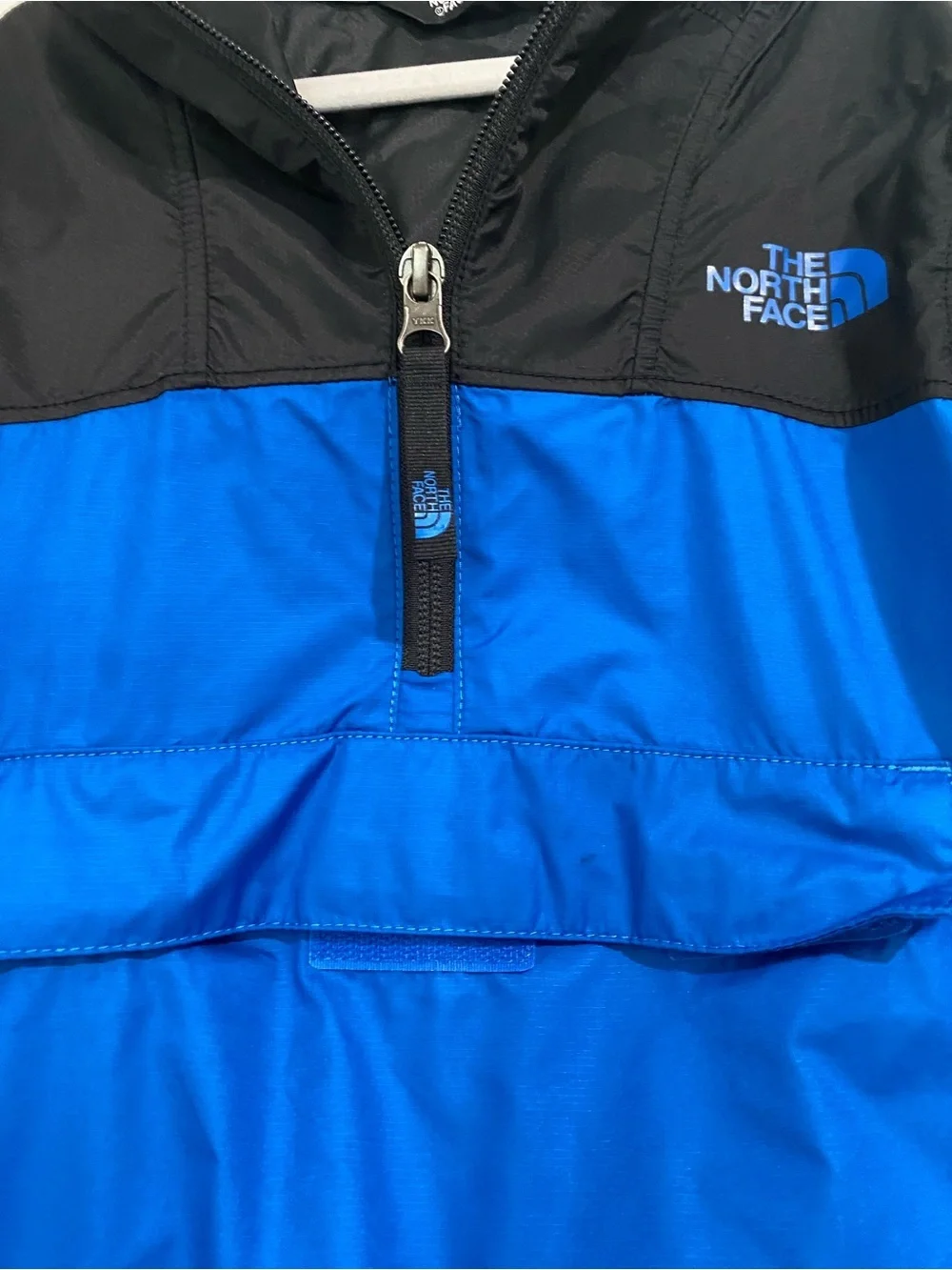 The North Face Blue and Black Kids' Pullover Rain Anorak